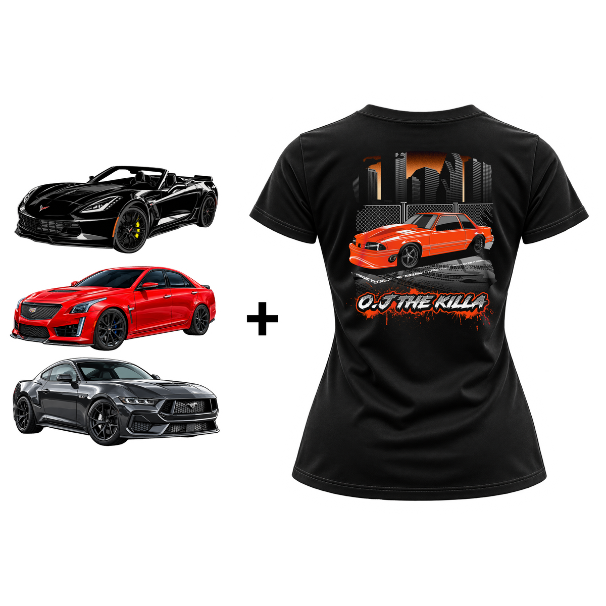 O.J The Killa Shirt & Triple Decal Package Bundle (Womens)