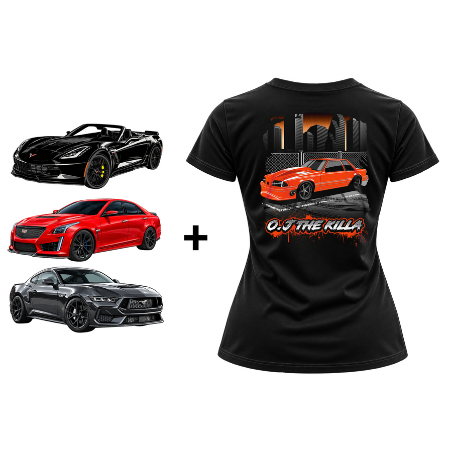 O.J The Killa Shirt & Triple Decal Package Bundle (Womens)