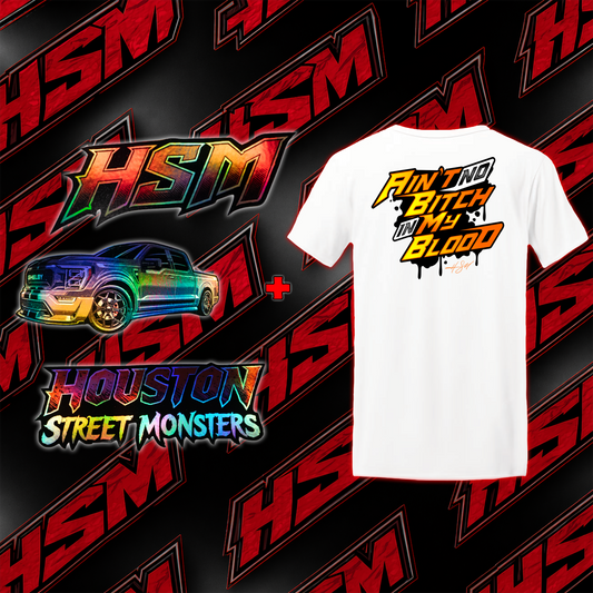 Aint No Bitch In My Blood Shirt & Triple Decal Package Bundle (MENS)