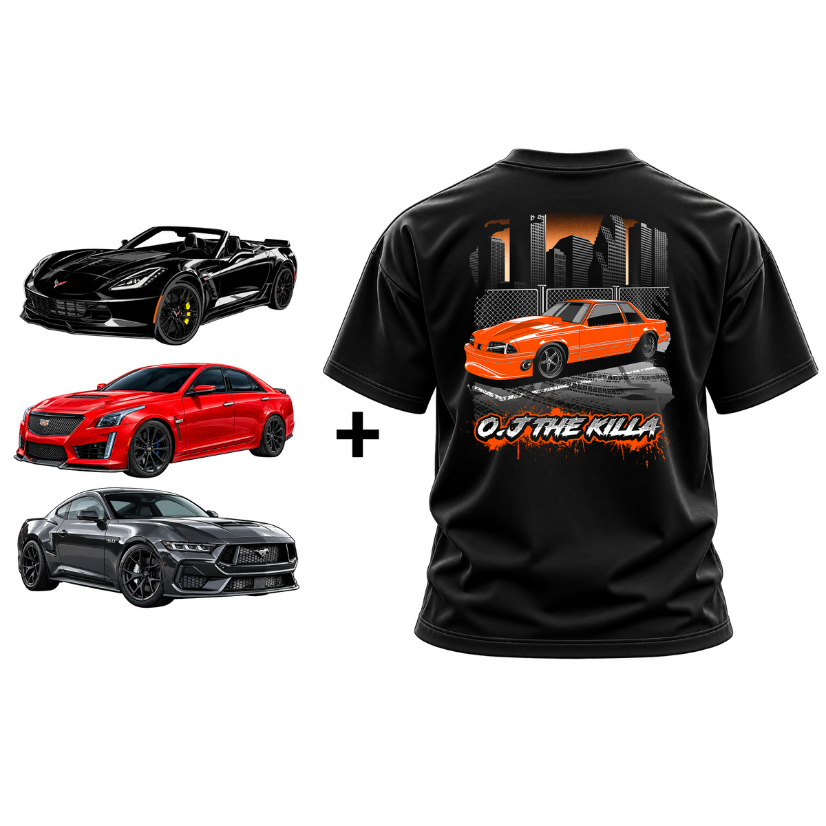 O.J The Killa Shirt & Triple Decal Package Bundle (MENS)