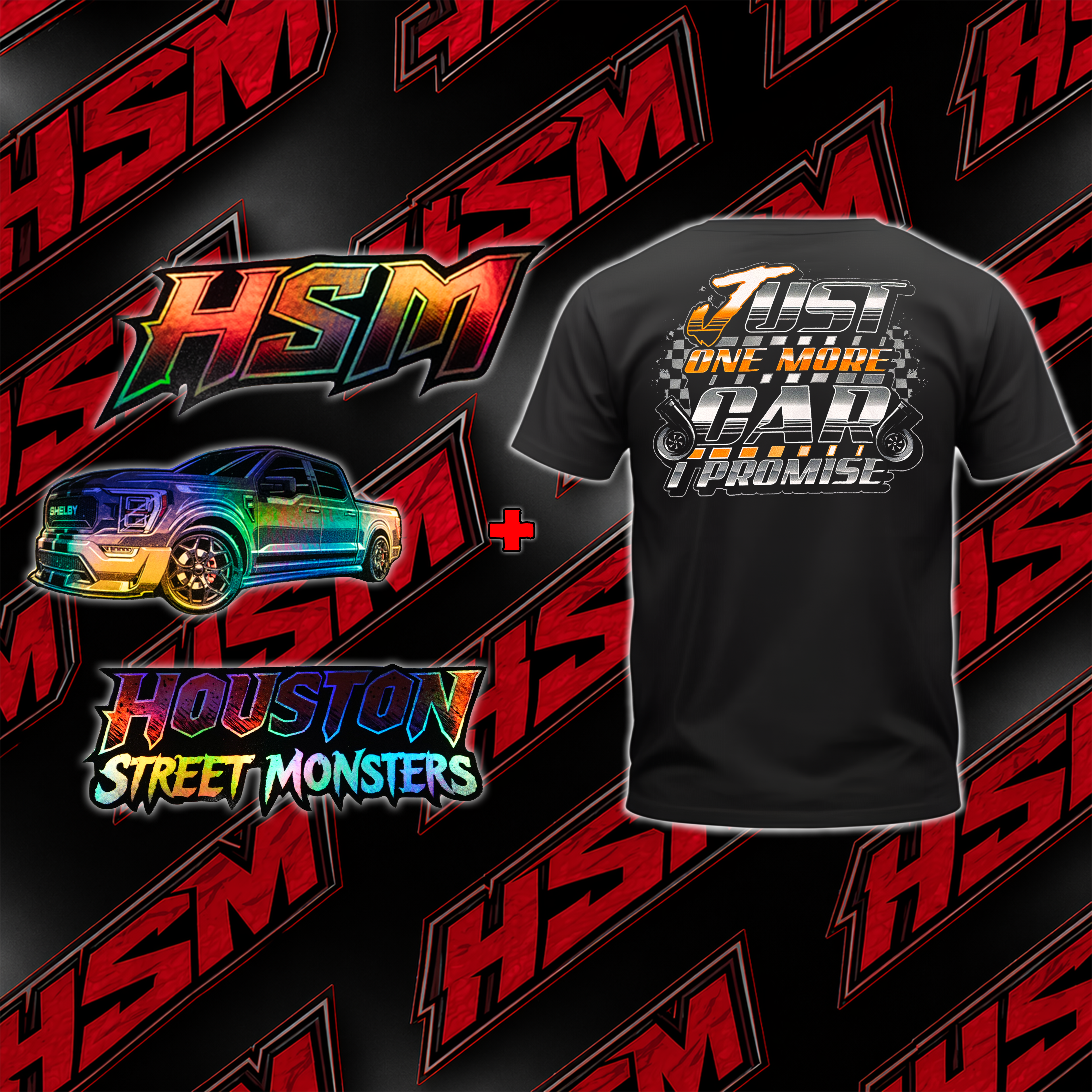 Just One More Car I Promise Shirt & Triple Decal Package Bundle (MENS)