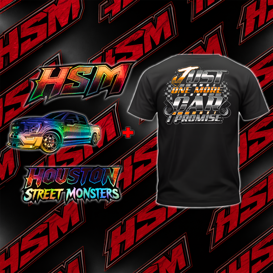 Just One More Car I Promise Shirt & Triple Decal Package Bundle (MENS)