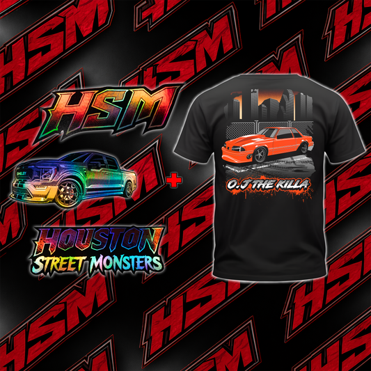 O.J The Killa Shirt & Triple Decal Package Bundle (MENS)