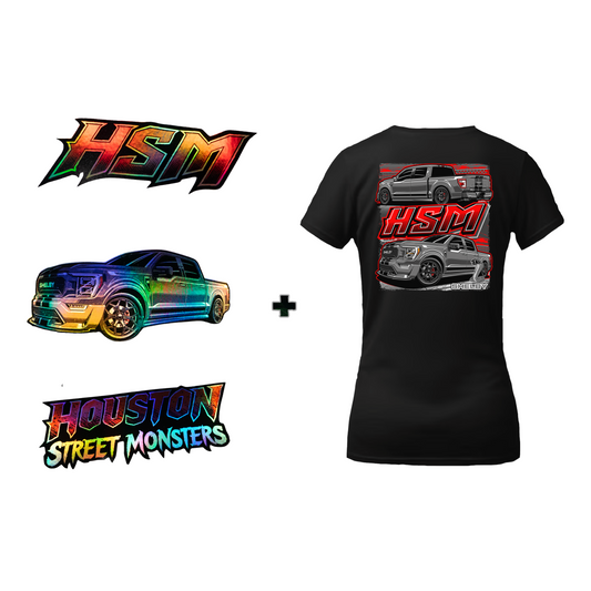 Shelby Super Snake Shirt & Triple Decal Package Bundle (WOMENS)
