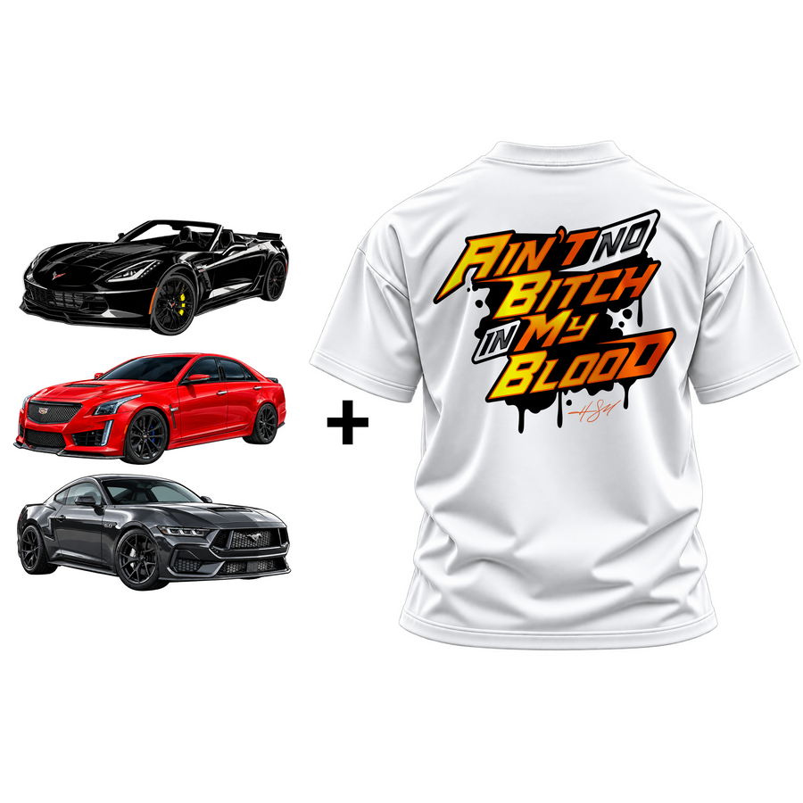 Aint No Bitch In My Blood Shirt & Triple Decal Package Bundle (MENS)